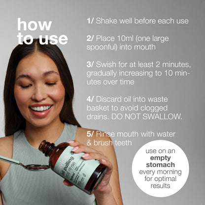 Davids Nano Hydroxyapatite Oil Pulling Oral Rinse Mouthwash, 100% MCT Coconut Oil, Promotes Teeth and Gum Health, Natural Whitening, Essential Oils
