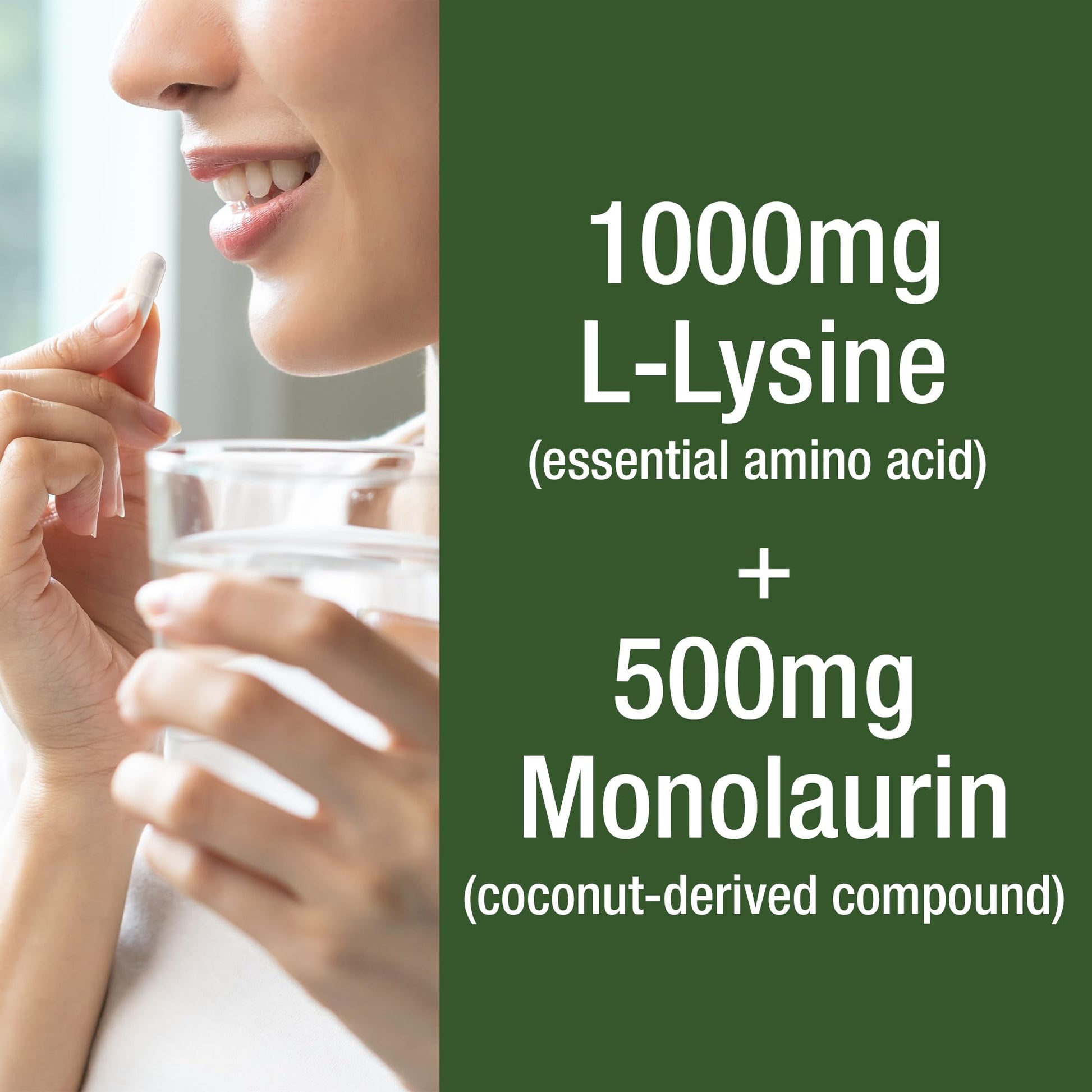 Peak Performance L Lysine 1000mg + Monolaurin 500mg Supplement for Immune Support - High Potency L-Lysine for Lips, Skin, & Health - 2-in-1 Bioavailable Supplements for Men and Women - 60 Capsules Peak PerformanceBuy Supplements Australia