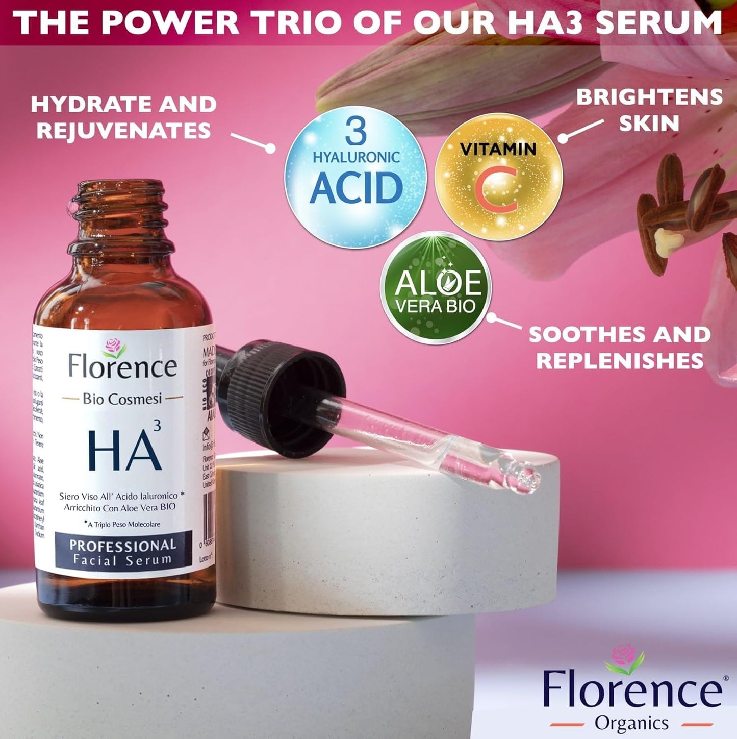 Hyaluronic Acid Serum for Skin – Anti-Aging Moisturizer Face Serum for Brightening, Plumper & Smoother Skin. Non-Greasy, Ultra-Hydrating Niacinamide, B5 & Vitamin C Skin Care Facial Serum, 2 oz