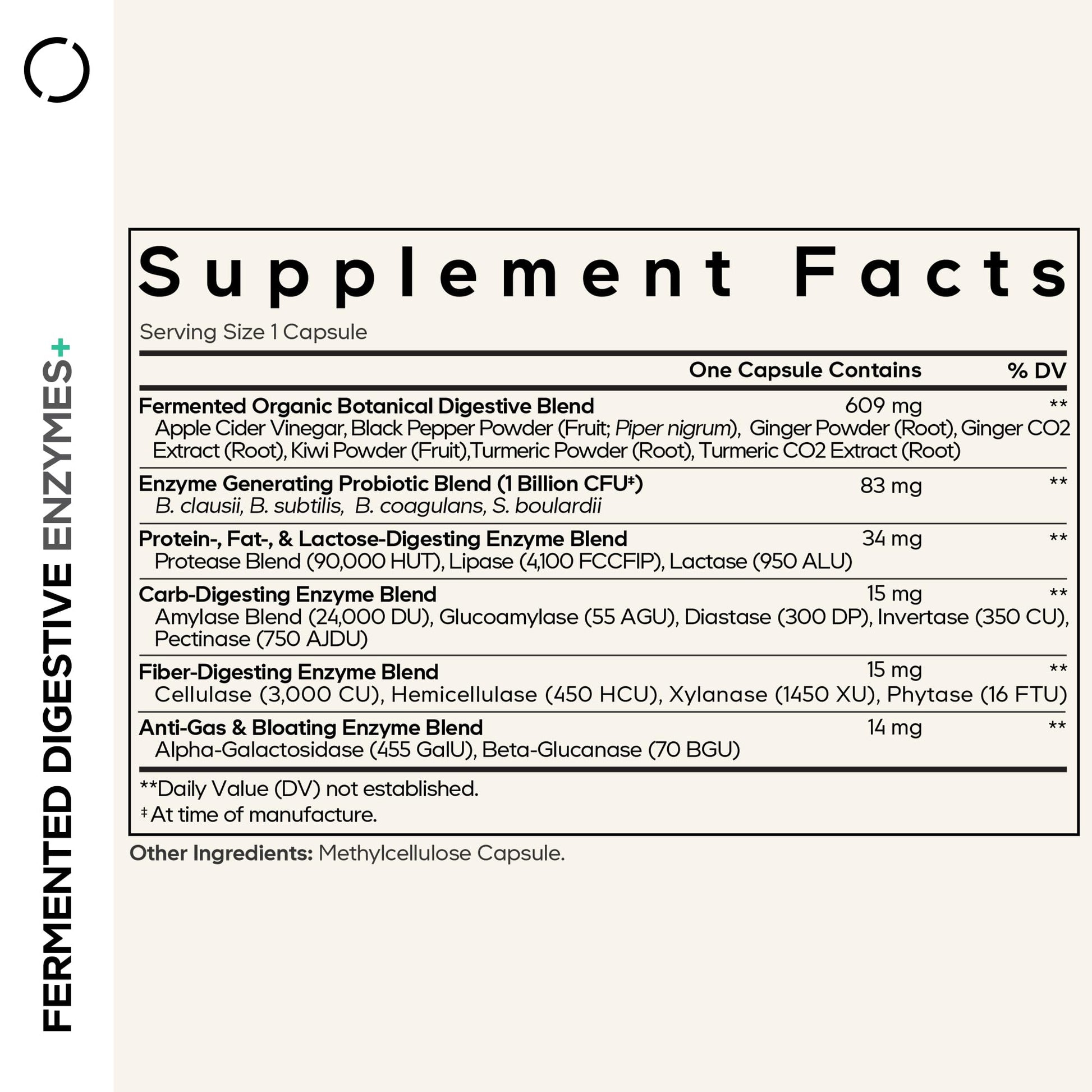 Codeage Fermented Digestive Enzymes Supplement 3-Month Supply - 14 Digestive Enzymes, Probiotics, Prebiotics, Fermented Botanicals, Plant-Based Multi Pancreatic Enzymes - 1 Capsule a Day - 90 Capsules CodeageBuy Supplements Australia