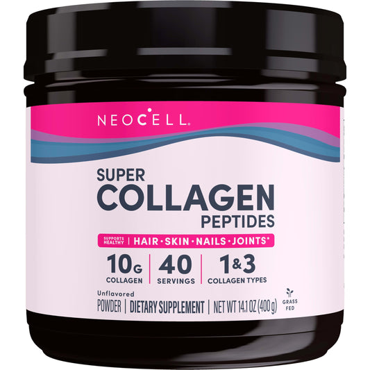 NeoCell Grassfed Collagen Peptides Powder | 14 oz | Unflavored | for Women and Men | Hair, Skin, & Nails