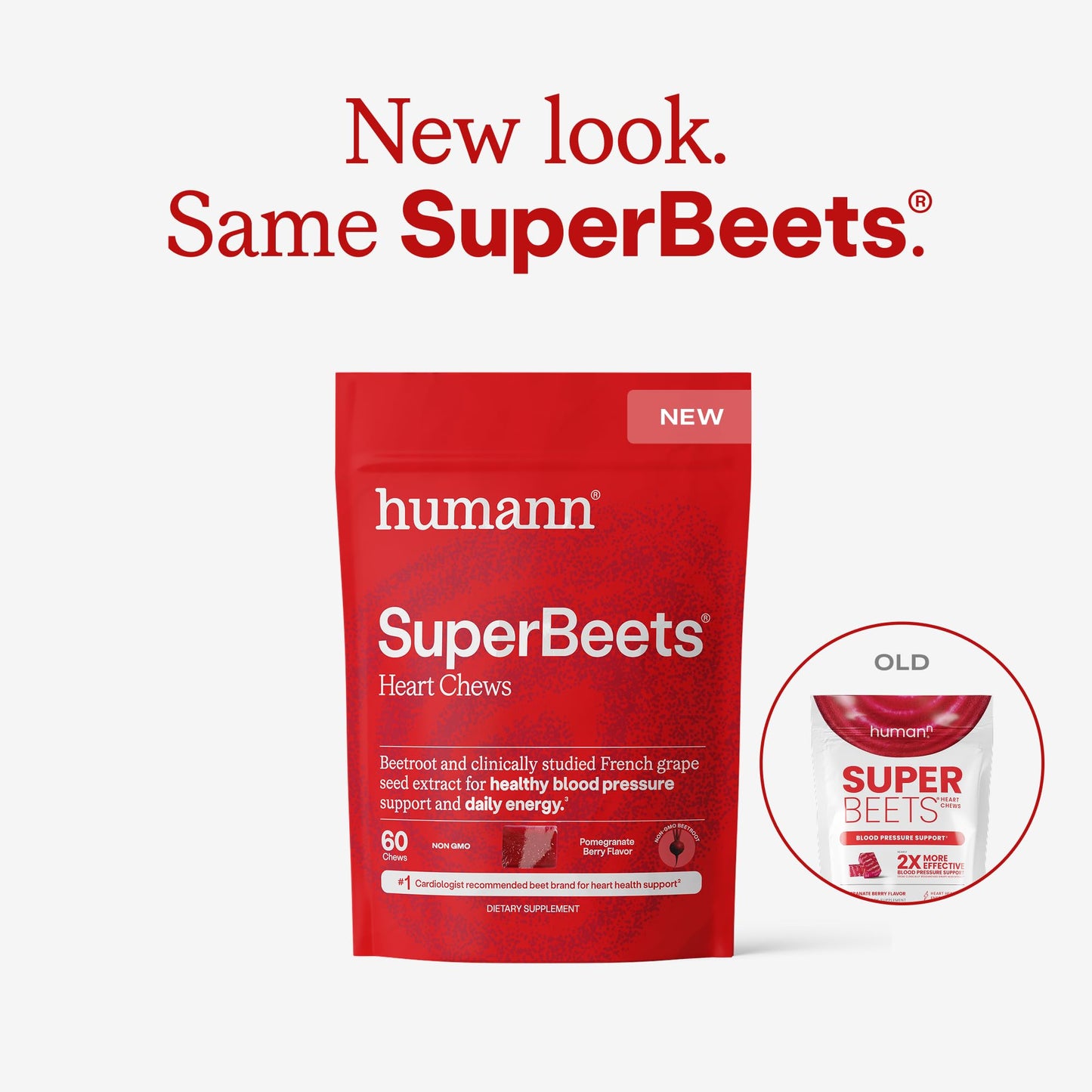 Humann SuperBeets Heart Chews, Beet Root Powder Support Energy Supplement, Nitric Oxide and Blood Pressure Support, Grape Seed Extract & Non-GMO, Heart Health, Pomegranate Berry Flavor, 60 Count Humann buy supplements Au