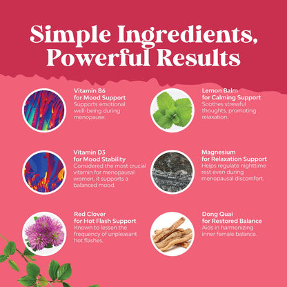 Natures Craft Complete Herbal Menopause Supplement for Women - Female Hormone Balance Capsules for Night Sweats Hot Flashes & Mood Swings with Dong Quai