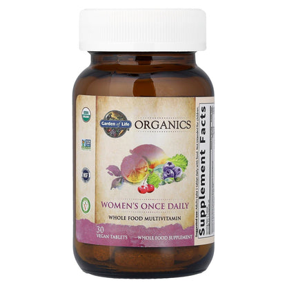 Garden of Life Organics Multivitamin for Women - Women's Once Daily Multi - Whole Food Multi with Iron, Biotin, Vegan Organic Womens Multivitamin for Health