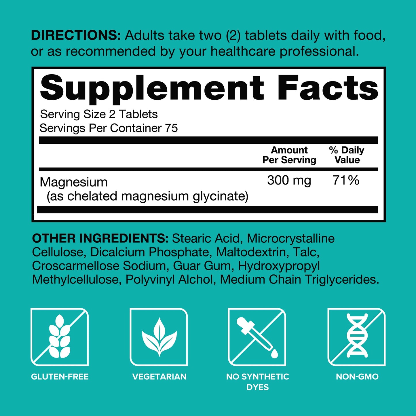 Qunol Magnesium Glycinate 300mg, 100% Glycinate Chelated Magnesium Supplement, 150ct Tablets QunolBuy Supplements Australia