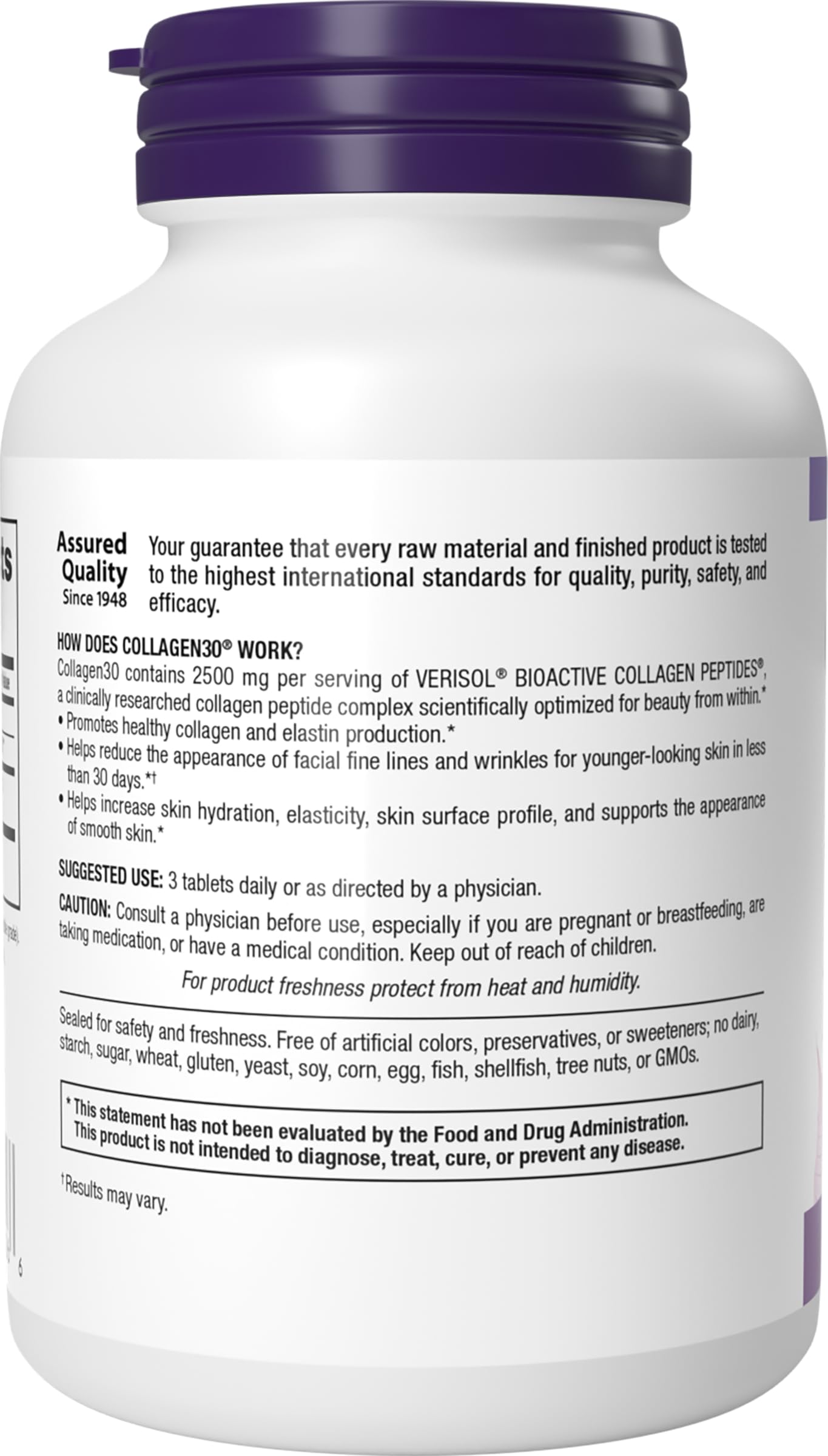 Webber Naturals Collagen30 Anti-Wrinkle, 2,500mg of Bioactive Collagen Peptides Per Serving (3 Tablets), 180 Tablets, Helps Reduce Deep Wrinkles, Fine Lines, Non GMO, Dairy, Gluten Free Webber Naturals buy supplements Au