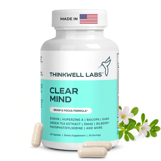 THINKWELL LABS Brain Supplements for Memory and Focus for Women and Men, Focus Supplement, Memory Supplement for Brain, Nootropic with Boron, Huperzine A, Phosphatidylserine (40-in-1, 60 Capsules) THINKWELL LABSBuy Supplements Australia