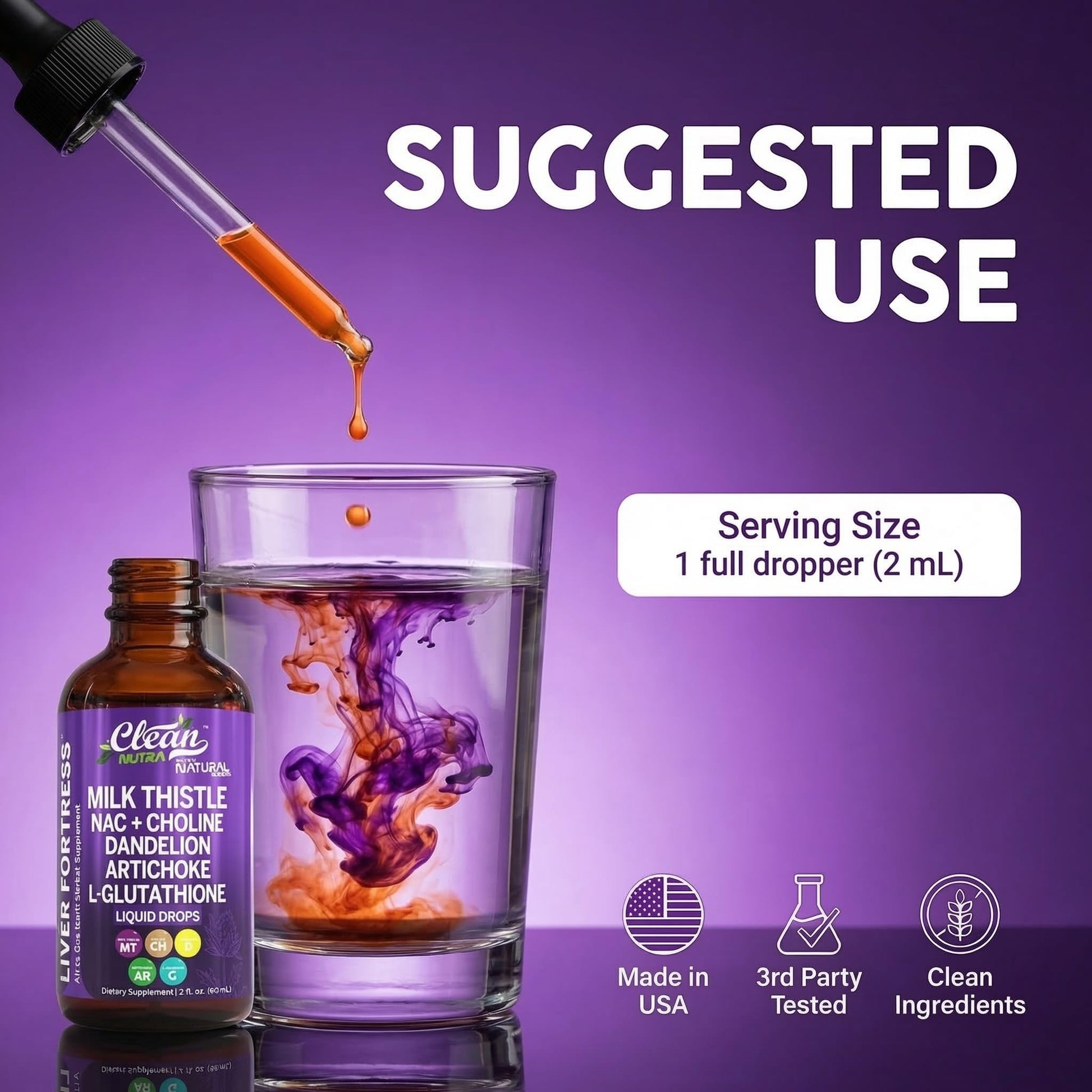 Clean Nutraceuticals Milk Thistle NAC Liver Cleanse Detox & Repair Supplement Liver Support Liquid Drops with Dandelion Extract, Artichoke, Chanca Piedra, Choline, L-Glutathione, Burdock, Schisandra Clean NutraceuticalsBuy Supplements Australia