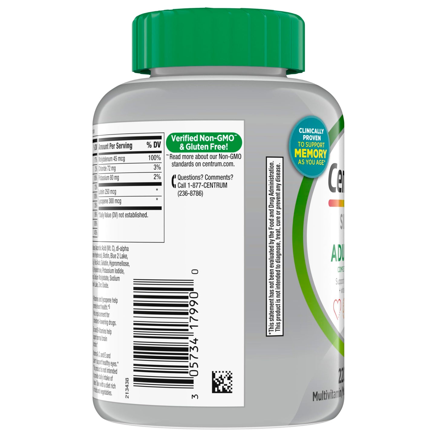 Centrum Silver Multivitamin for Adults 50 Plus, Multivitamin/Multimineral Supplement, Vitamin D3, B Vitamins, Gluten Free, Non-GMO Ingredients