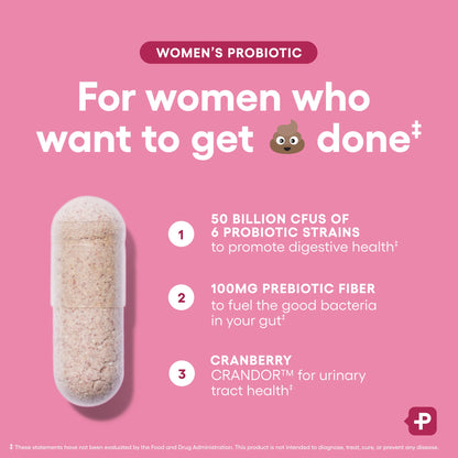 Physician's CHOICE Probiotics for Women - PH Balance, Digestive, UT, & Feminine Health - 50 Billion CFU - 6 Unique Strains for Her - Organic Prebiotics