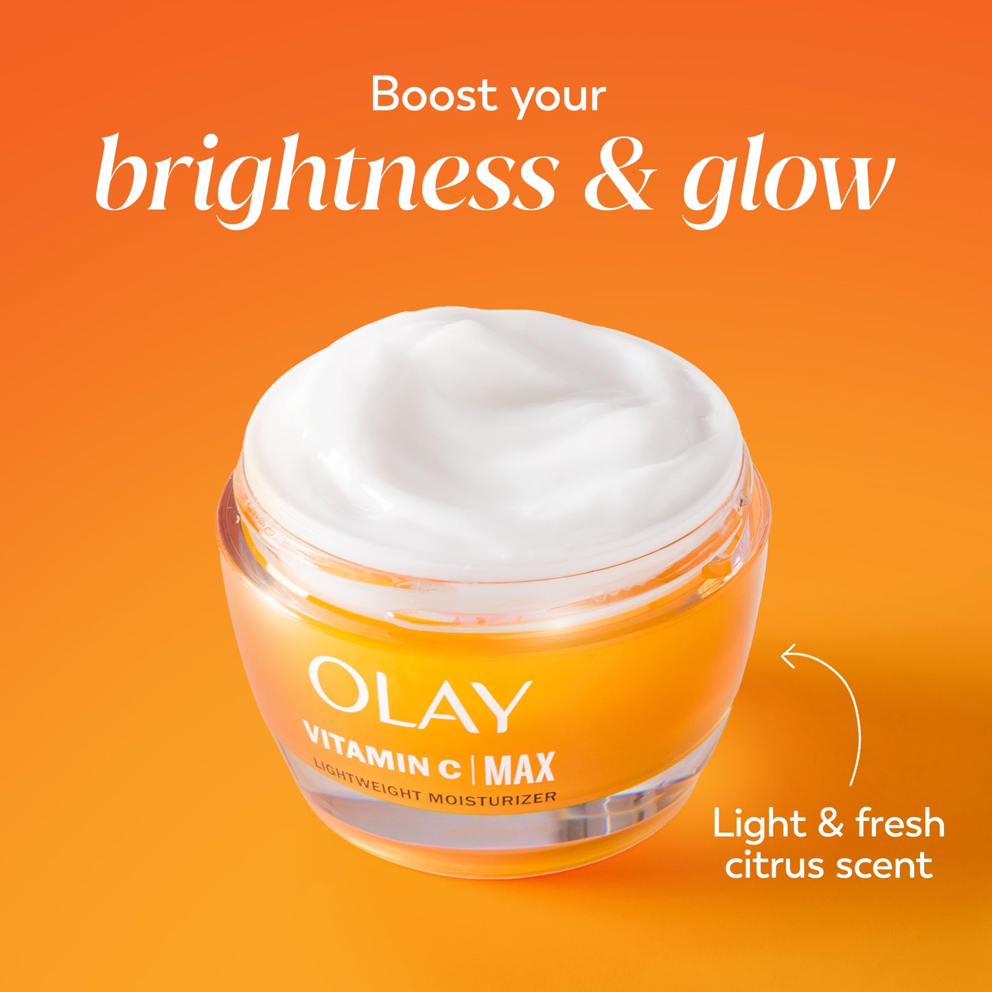 Olay, Vitamin C MAX Face Moisturizer, Brightening Cream for Women, Hydrating, Evens Tone, Dark Spot and Hyperpigmentation Reduction