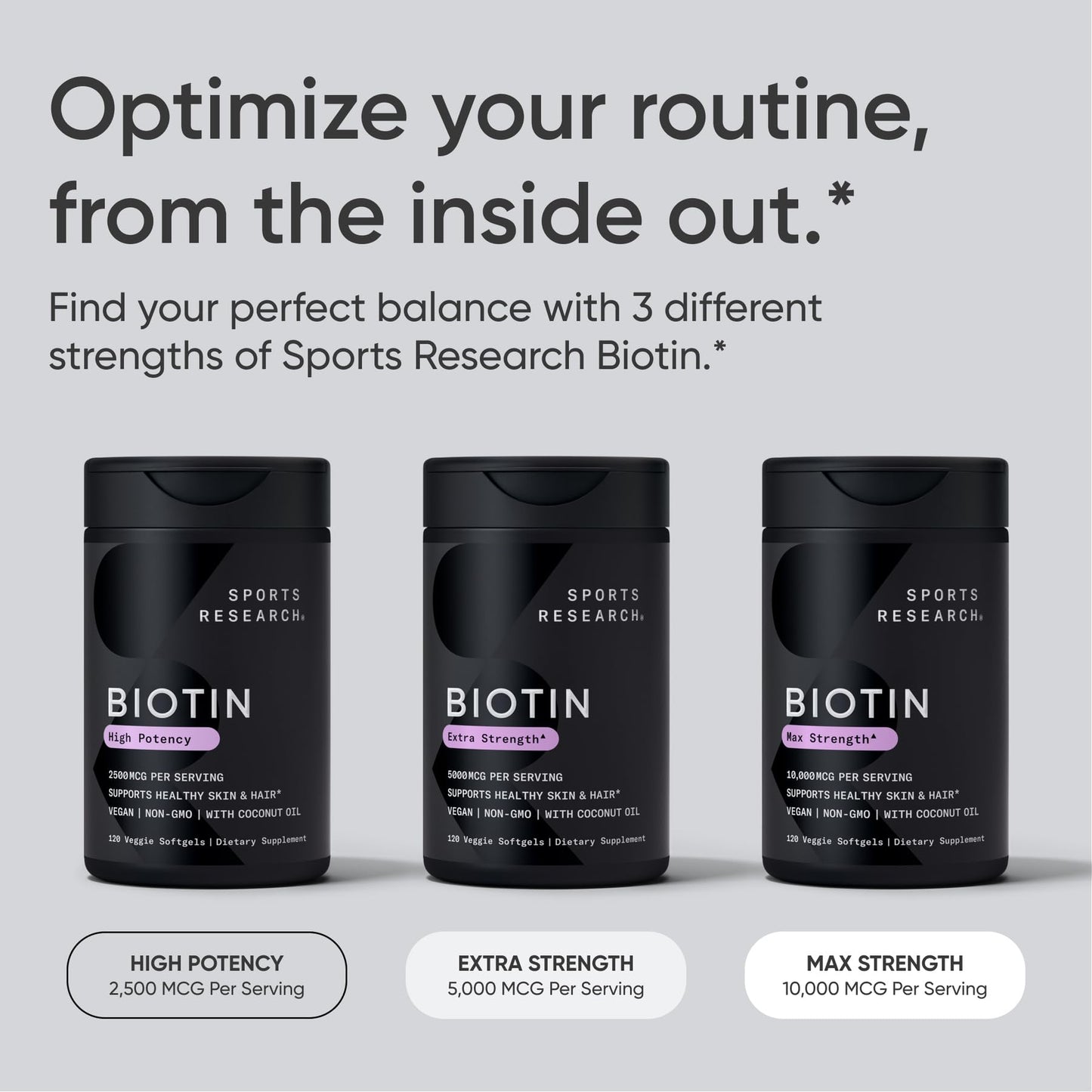 Sports Research® Biotin 10,000mcg with Organic Coconut Oil - Biotin (Vitamin B7) for Healthy Skin and Hair Support* - for Women and Men - Vegan, Non-GMO, Gluten & Soy-Free - 120 Veggie Softgels Sports Research buy supplements Au