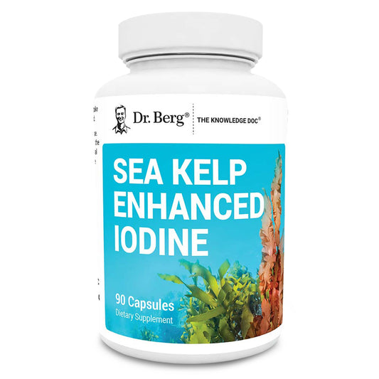 Dr. Berg Sea Kelp Enhanced Iodine - 200 mcg of Premium Iodine - Seaweed Blend Includes Klamath Blue-Green Algae & Sea Kelp - 90 Capsules Dr. Berg NutritionalsBuy Supplements Australia