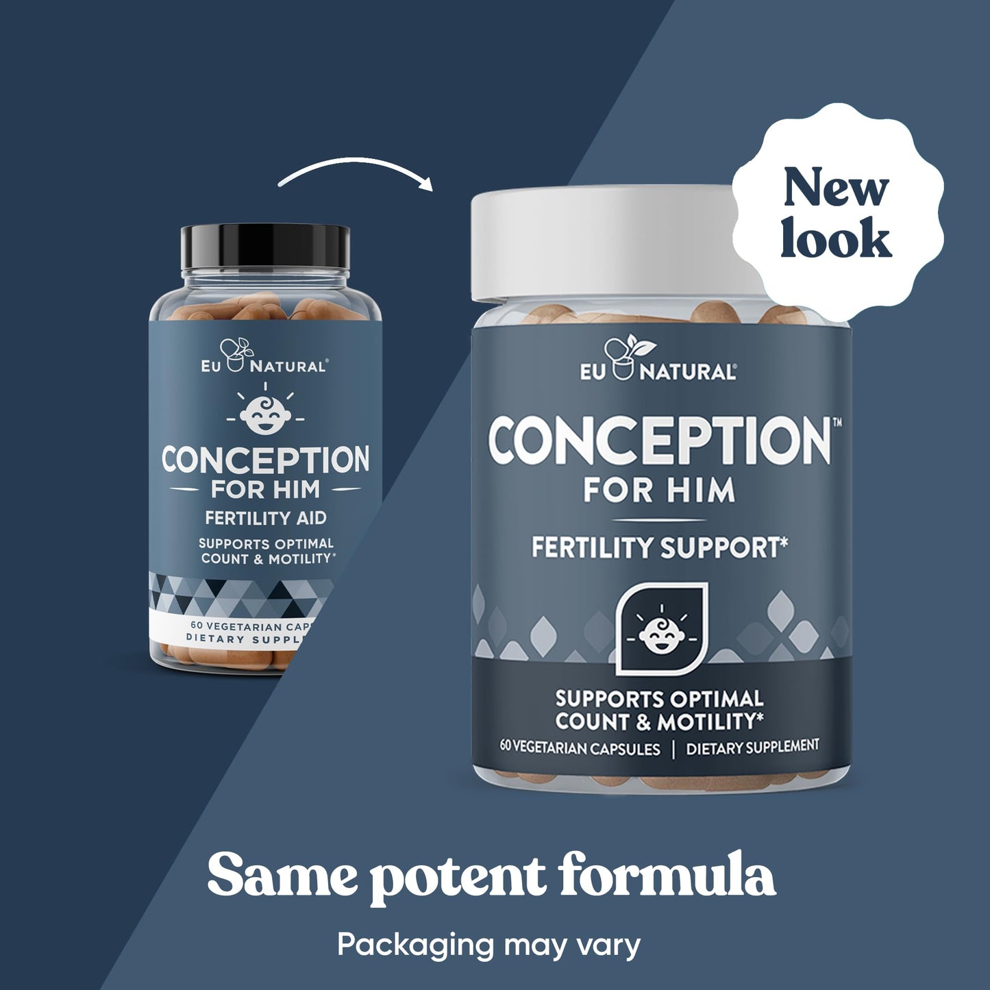 Eu Natural Conception for Him - Male Fertility Supplements with Ashwagandha, Folate & Zinc - Sperm Count, Motility & Strength Support - Fertility Support for Men, 60 Vegetarian Capsules Eu NaturalBuy Supplements Australia