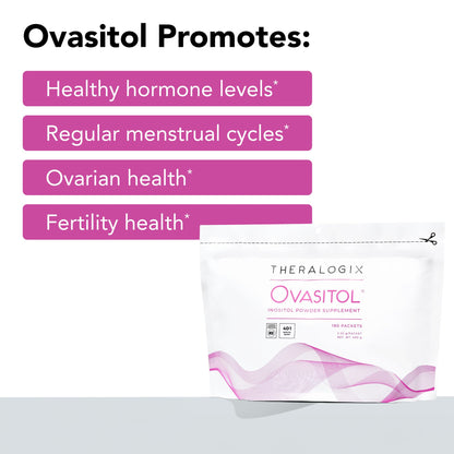 Theralogix Ovasitol Inositol Powder Packets - 90-Day Supply - Myo-Inositol & D-Chiro Inositol for Hormone Balance & Ovarian Function Support