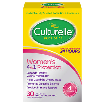 Culturelle 4-in-1 Probiotics for Women, Daily Probiotic & Prebiotic Supplement to Support Vaginal Health, Digestive Health, Immune Health
