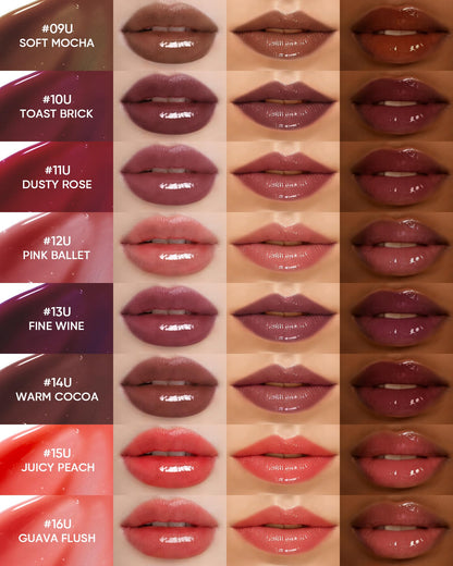 SKINTIFIC Peptide Brightening Lip Serum, Hydrating & Plumping Tinted Lip Gloss, Moisturizing Lip Balm with Polypeptides