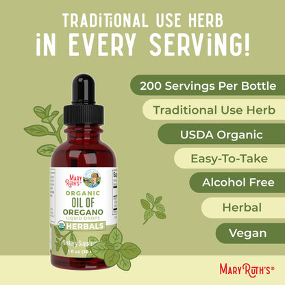 MaryRuth Organics Oregano Oil Drops | 6 Month Supply | USDA Organic Oil of Oregano Liquid | Herbal Blend for Immune Support | Digestive Health | Overall Health