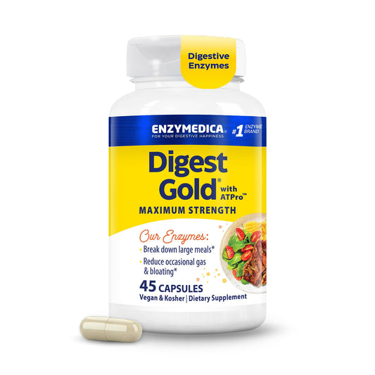 Enzymedica, Digest Gold + ATPro, Maximum Strength Enzymes, 45 Capsules