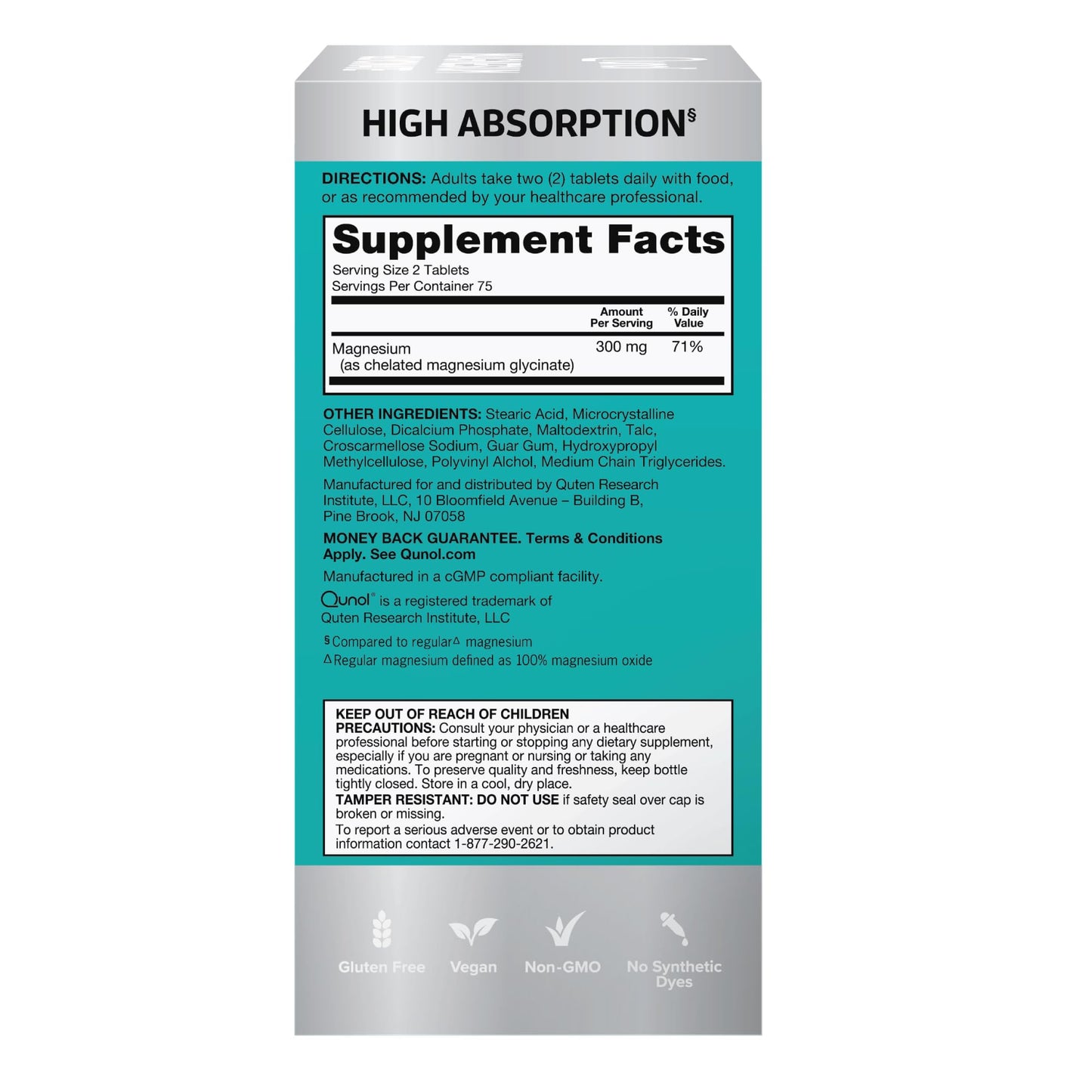 Qunol Magnesium Glycinate 300mg, 100% Glycinate Chelated Magnesium Supplement, 150ct Tablets QunolBuy Supplements Australia