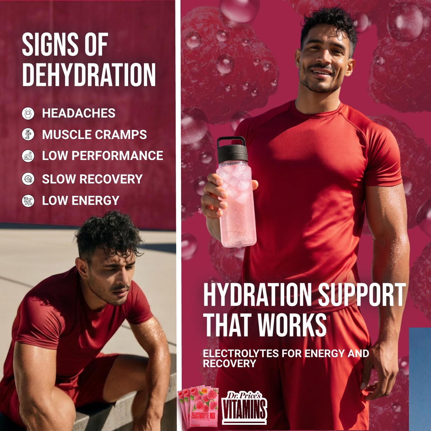 Dr. Price’s Electrolytes Hydration Powder Packets – Raspberry, 30 Packs | Sugar Free Electrolyte Drink Mix, 72+ Trace Minerals, Manganese | Keto Electrolytes,