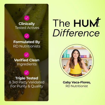 HUM Flatter Me Extra Strength Digestive Enzymes for Women, Men, Digestive Gut Bloating Supplement, Ginger, Peppermint Leaf, Fast Acting Anti Bloat