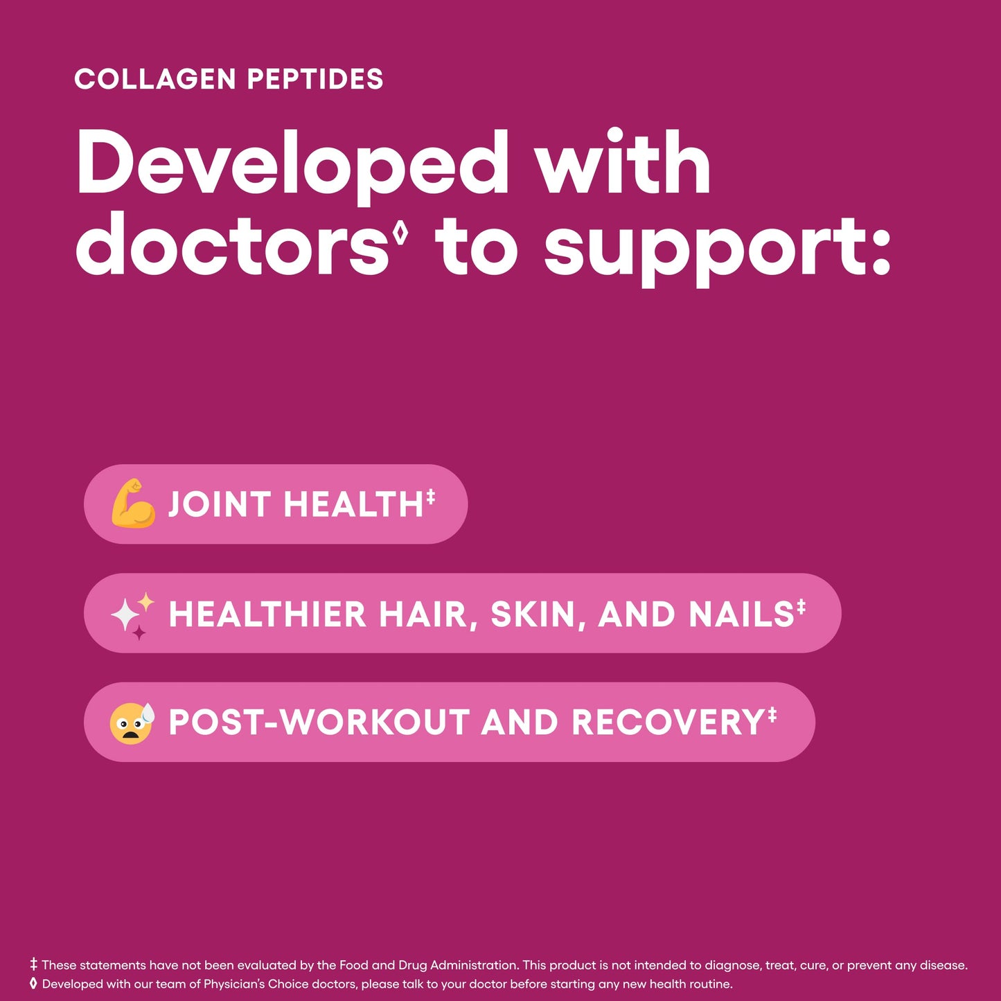 Physician's CHOICE Collagen Peptides - Hydrolyzed Protein Powder for Hair, Skin, Joints - Grass Fed, Non-GMO Physician's CHOICE buy supplements Au