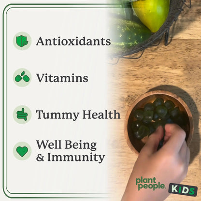 WonderGreens Kids Super Veggie Gummies – Sugar-Free, Allergen-Free Multivitamin for Picky Eaters with Probiotics – Tummy & Immune Support Plant People