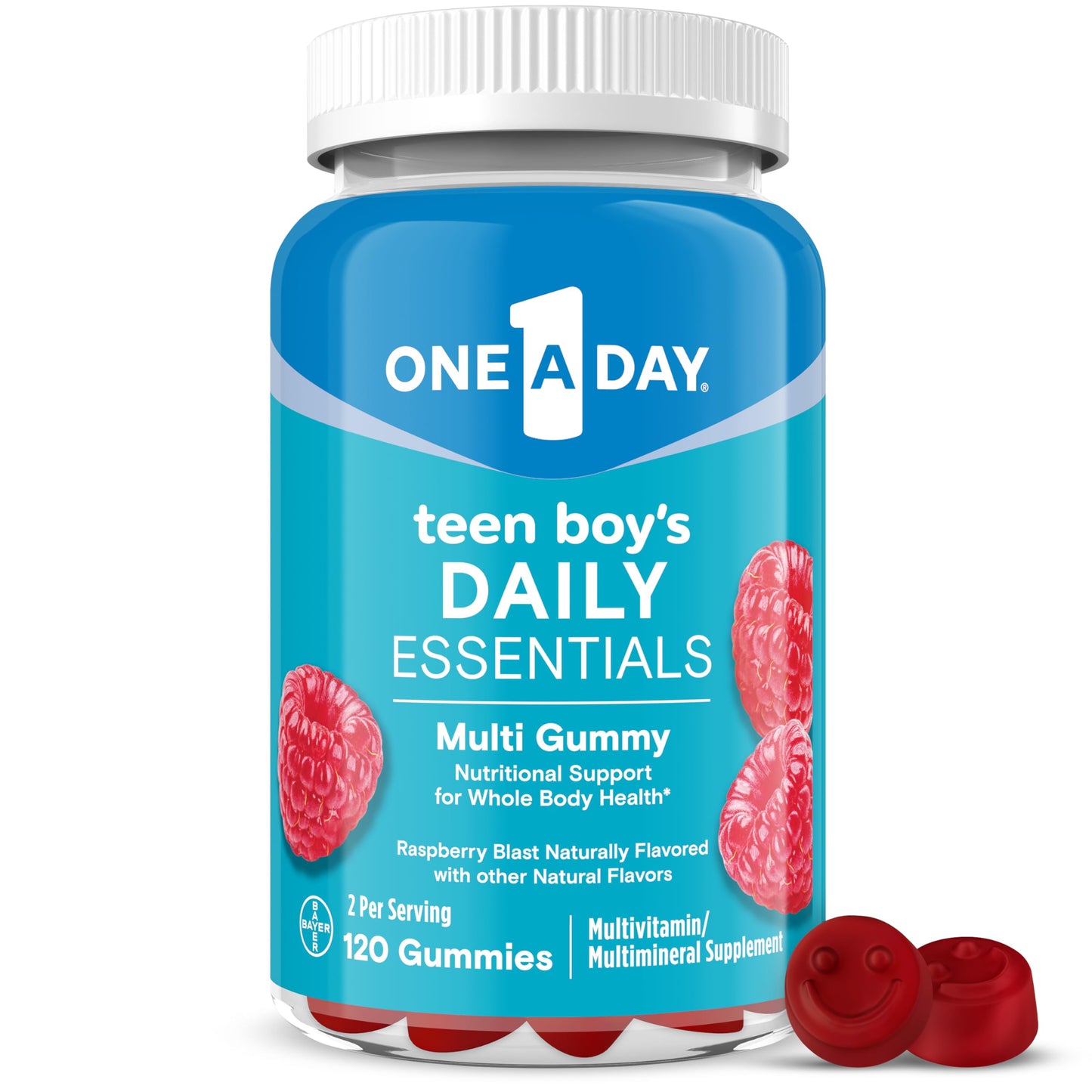 One A Day Teen Boy’s Daily Essentials Multivitamin Gummies, Teen Boy Vitamins with Vitamin C, Vitamin D, Bone Health, Immune Health