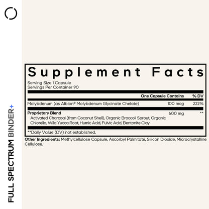 Codeage Binder + Systemic Binder Supplement - Activated Charcoal Pills, Bentonite Clay Mineral Powder, Fulvic & Humic Acids, Molybdenum, Carbon Forms - 90 Capsules CodeageBuy Supplements Australia
