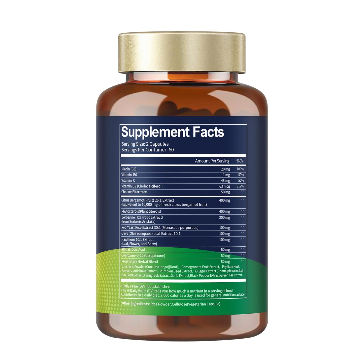 Citrus Bergamot Supplement for High Cholesterol - Italian Citrus Bergamot & Plant Sterols Stanols Natural Way to Balance Cholesterol Level, Cholesterol Lowering Supplements, Vegan, Non-GMO, 120 Counts TotariaBuy Supplements Australia