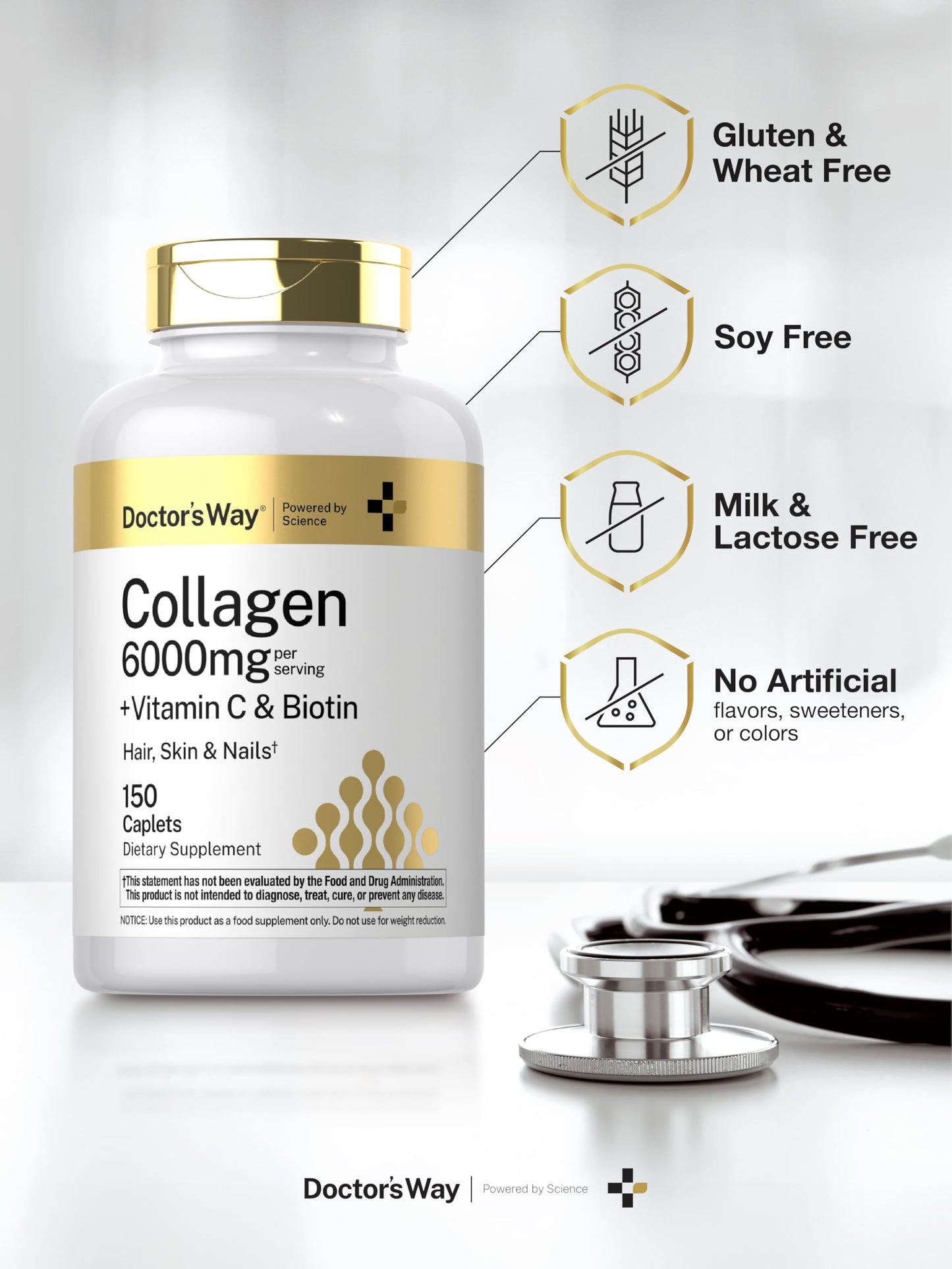 Doctor's Way Collagen Complex | 150 Caplets | with Vitamin C and Biotin | Non-GMO, Gluten Free Supplement Doctor's Way buy supplements Au
