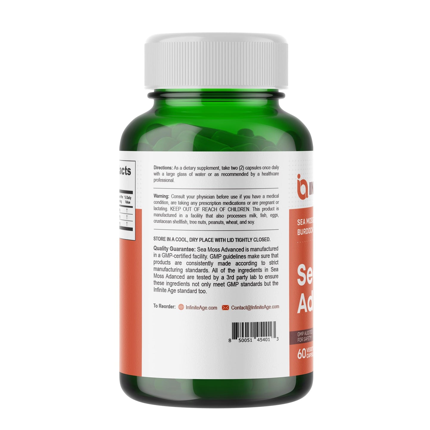 INFINITE AGE 1250mg Sea Moss Advanced Superfood Capsules, 60 Count - High-Potency, Vegan, Made in The USA - Irish Seamoss, Bladderwrack, Burdock Root - Overall Health, Immunity Support INFINITE AGEBuy Supplements Australia