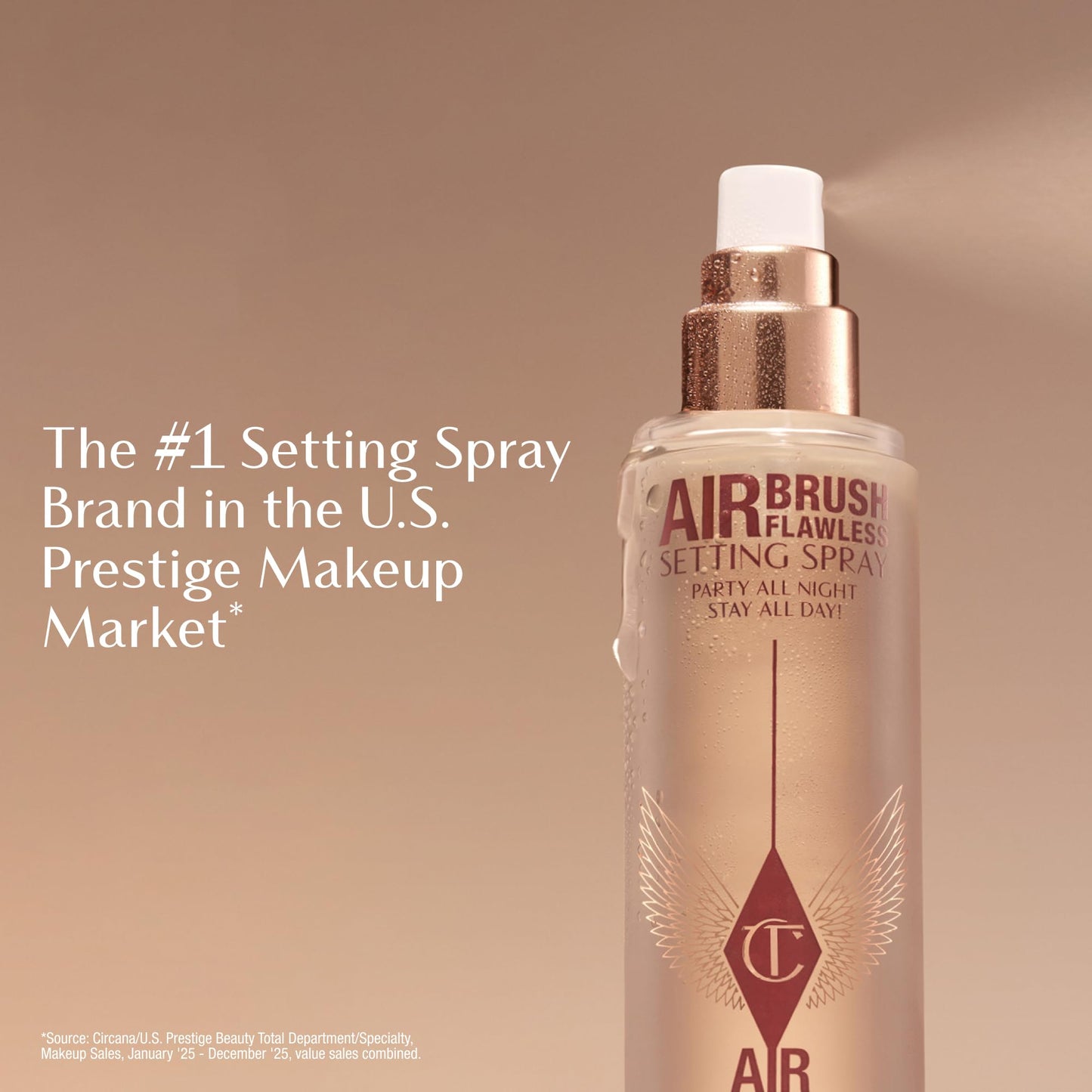 Charlotte Tilbury Airbrush Flawless Setting Spray - Ultra-Fine Hydrating Mist to Prime & Set Face Makeup For Up to 16Hr - Soothes, Blurs Pores & Calms Skin (100ml) Charlotte TilburyBuy Supplements Australia