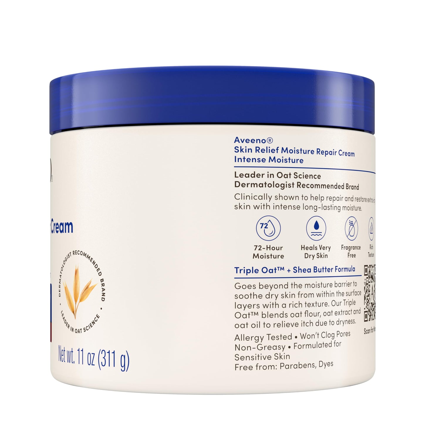 Aveeno Skin Relief Intense Moisture Repair Body Cream with Triple Oat & Shea Butter Formula, Helps Heal, Repair & Restore Very Dry Skin