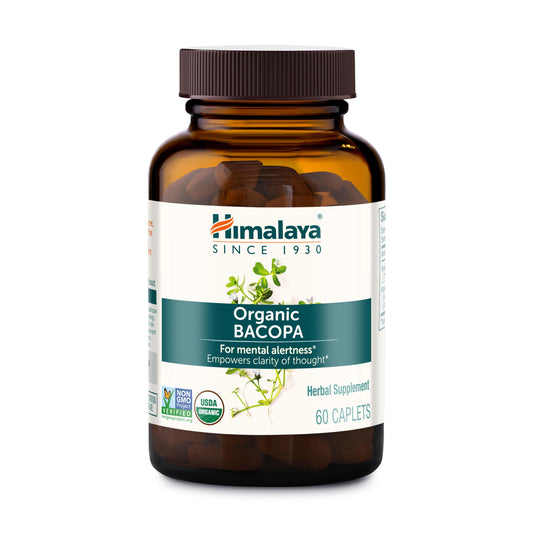 Himalaya Organic Bacopa Monnieri Nootropic Herbal Supplement, Supports Calm, Memory, Cognition, USDA Certified Organic, Non-GMO, 750 mg