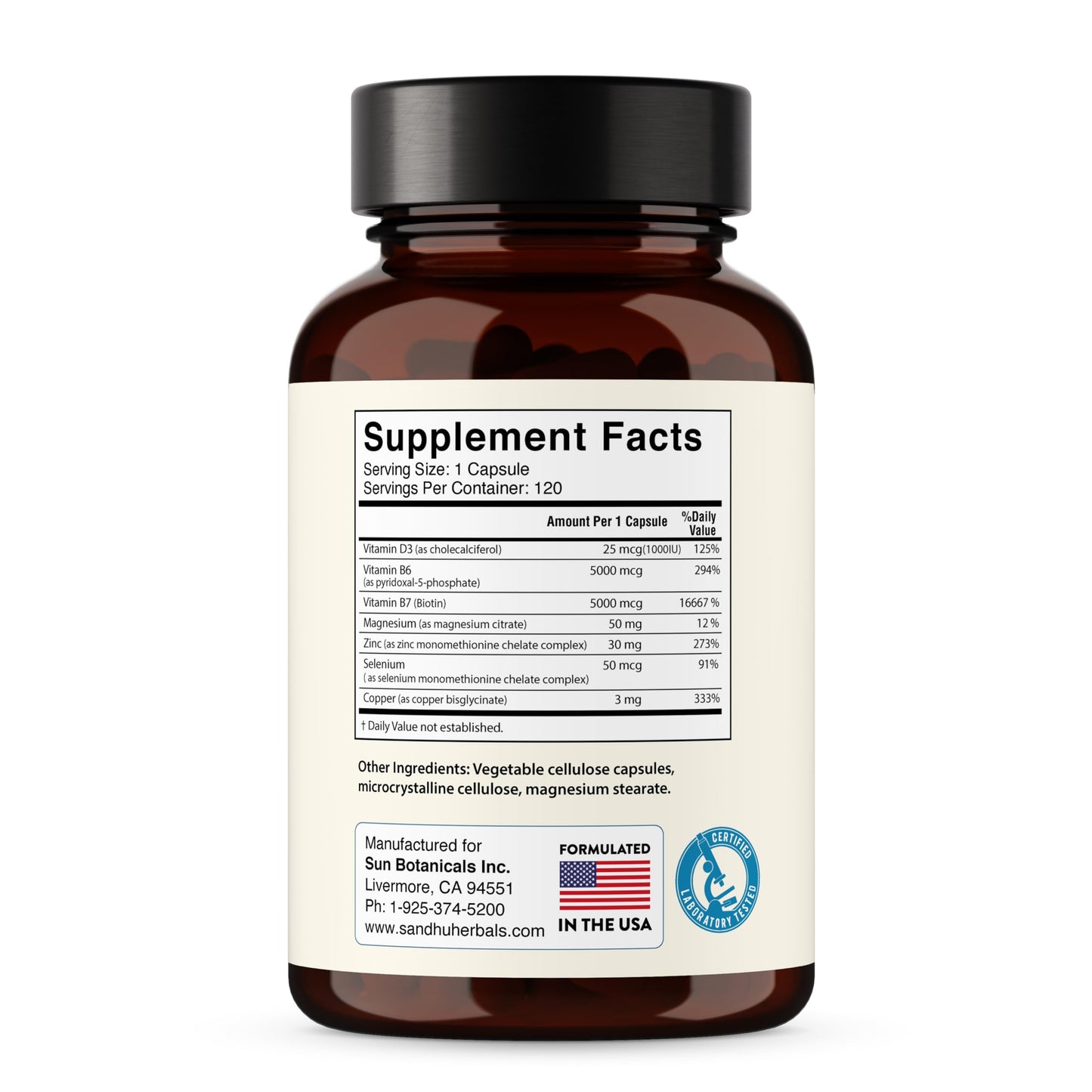 Zinc 30mg With Copper, Selenium & Vitamin D3 | 120 Capsules | Magnesium, Vitamin B6, Biotin | Absorbable Zink Supplements for Men & Women | Chelated Zinc
