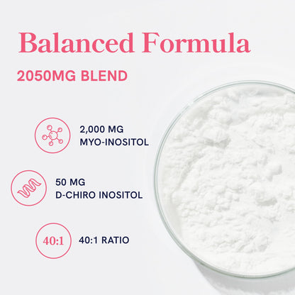 Myo-Inositol & D-Chiro Inositol for Hormone Balance for Women | Fertility, Ovarian Health & Cycle Support | Ideal 40:1 Ratio, Myoinositol 2000mg & D Chiro 50mg