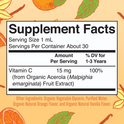 MARYRUTH'S Organic Toddler Vitamin C Drops for Immunity | Ages 1-3 Years | 15 mg Per Serving | Vitamin C for Immune Support & Overall Health | Vegan | Sugar Free