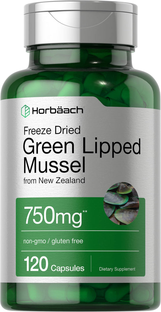 Horbäach Green Lipped Mussel |120 Capsules | from New Zealand | Premium Freeze Dried Mussel Powder