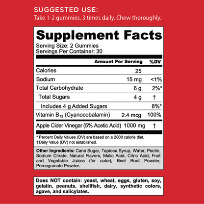 Goli Apple Cider Vinegar Gummies - Worlds First ACV Gummy with Vitamin B12, Beetroot & Pomegranate