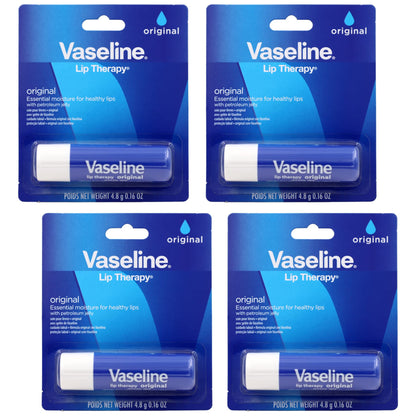 Vaseline Lip Therapy Care Original, Fast-Acting Nourishment, Ideal for Chapped, Dry, Cracked, or Damaged Lips