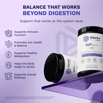 Elevex Labs Gut Health Supplement Powder – Digestive Health Formula with Colostrum, Tributyrin & PHGG Prebiotics for Gut Health, Gut Lining, Gut-Brain & Bloating Relief for Women & Men – 30 Servings Elevex LabsBuy Supplements Australia
