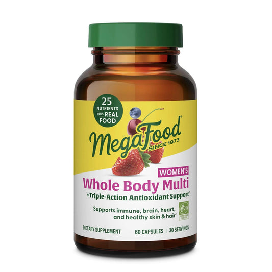 MegaFood Whole Body Womens Multivitamin - Multivitamin for Women - Vitamin D3 K2, Magnesium Citrate, Folate, Biotin, Iron MegaFood