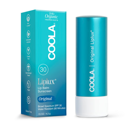 COOLA Organic Liplux Lip Balm and Sunscreen with SPF 30, Dermatologist Tested Lip Care for Daily Protection