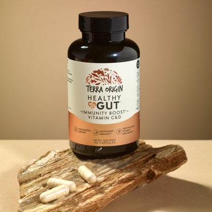 TERRA ORIGIN Healthy Gut Capsules with Immunity Boost | 90 Capsules | Non GMO, Gluten Free, Dairy Free | Digestive Support for Men and Women TERRA ORIGINBuy Supplements Australia