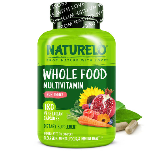 NATURELO Multivitamins for Teenage Girls/Boys, 180 Capsules, Whole Food Multivitamin with Minerals, Non-GMO, Vegetarian NATURELOBuy Supplements Australia