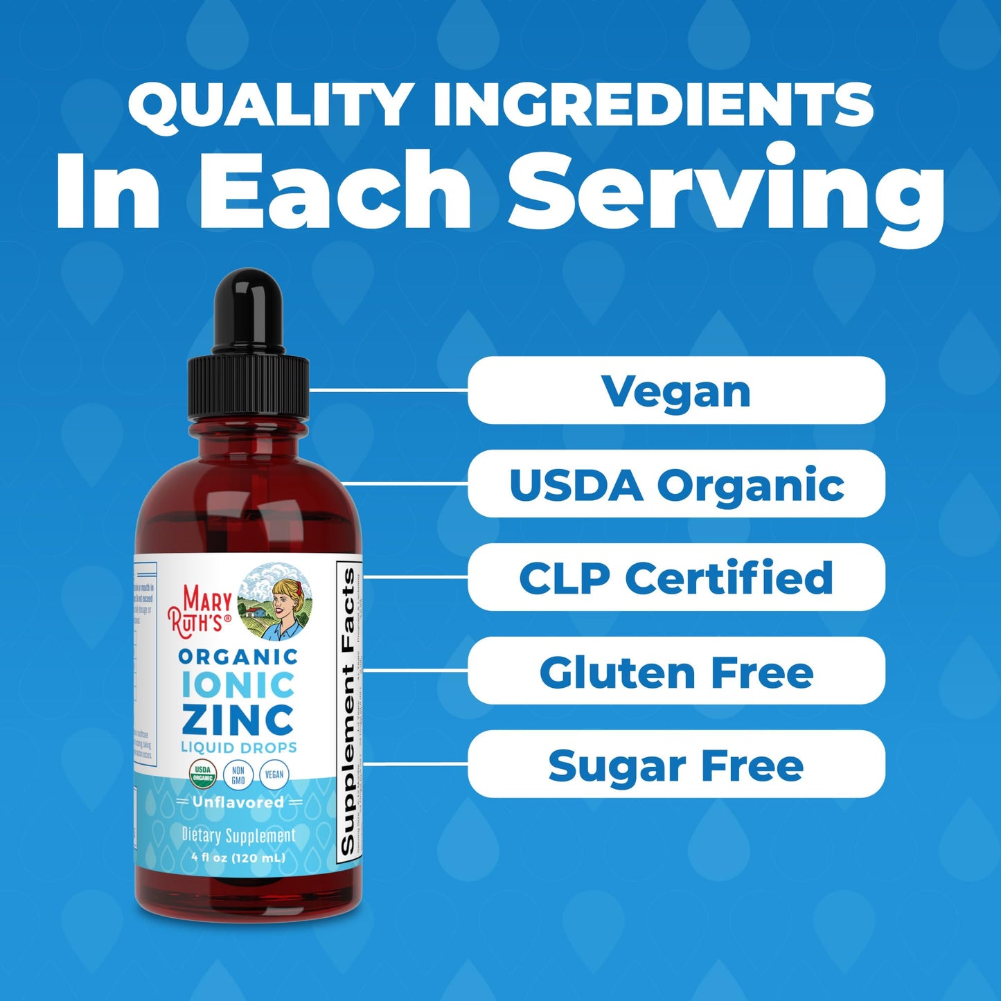 MaryRuth's Organic Liquid Zinc Supplement for Kids & Adults | Immune Support | Skin Health | Antioxidant | Cellular Metabolism | Zinc Sulfate