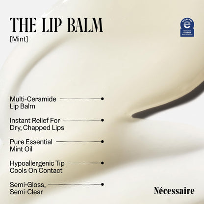 Nécessaire The Lip Balm | Hydrating Hyaluronic Acid Lip Balm for Women and Men, Mint Oil with Niacinamide + Essential Ceramides. Non-Comedogenic Lip Balm for Dry Lips – 15 ml / 0.5 fl oz NécessaireBuy Supplements Australia