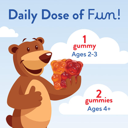 L'il Critters Gummy Vites Daily Kids Multivitamins Assorted Fruit Flavors for Ages 2+ Toddlers & Kids, Gummy Vitamin with Vitamin C and D